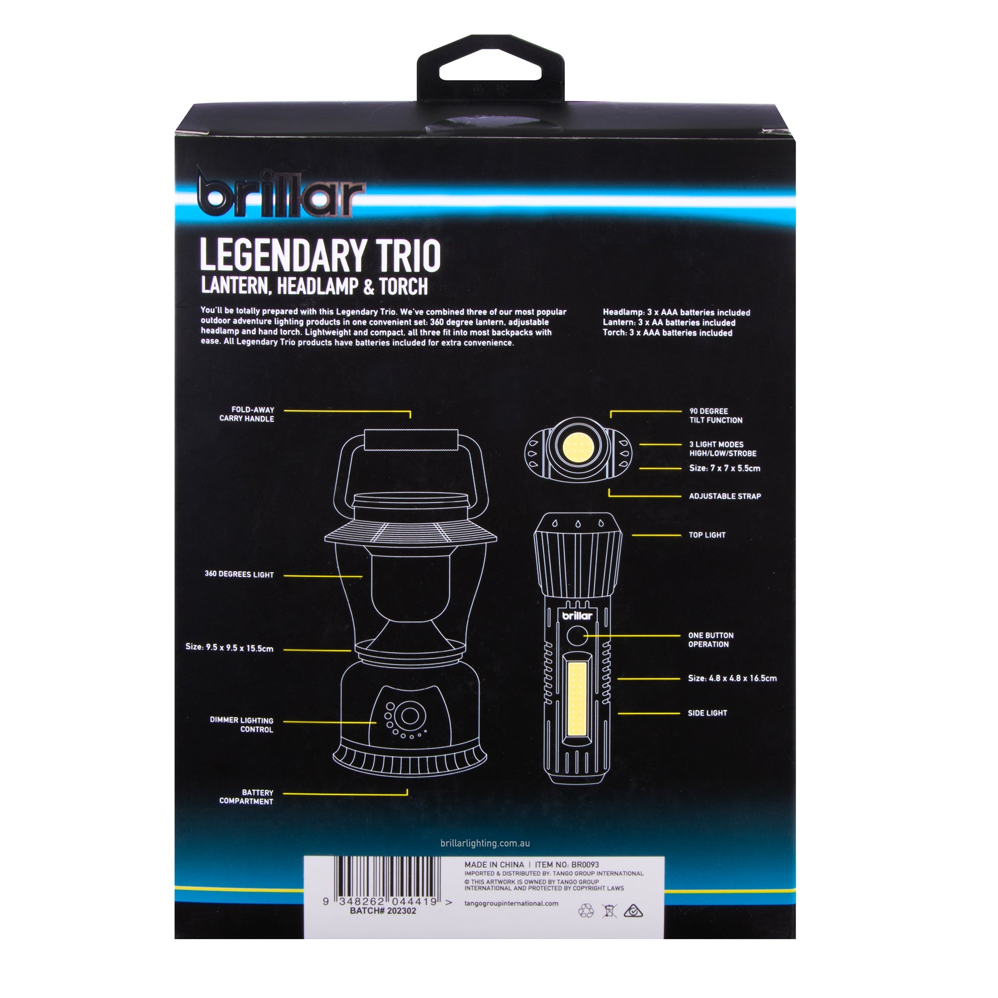 Brillar Legendary Trio Touch, Headlamp & Lantern V915-BR0093