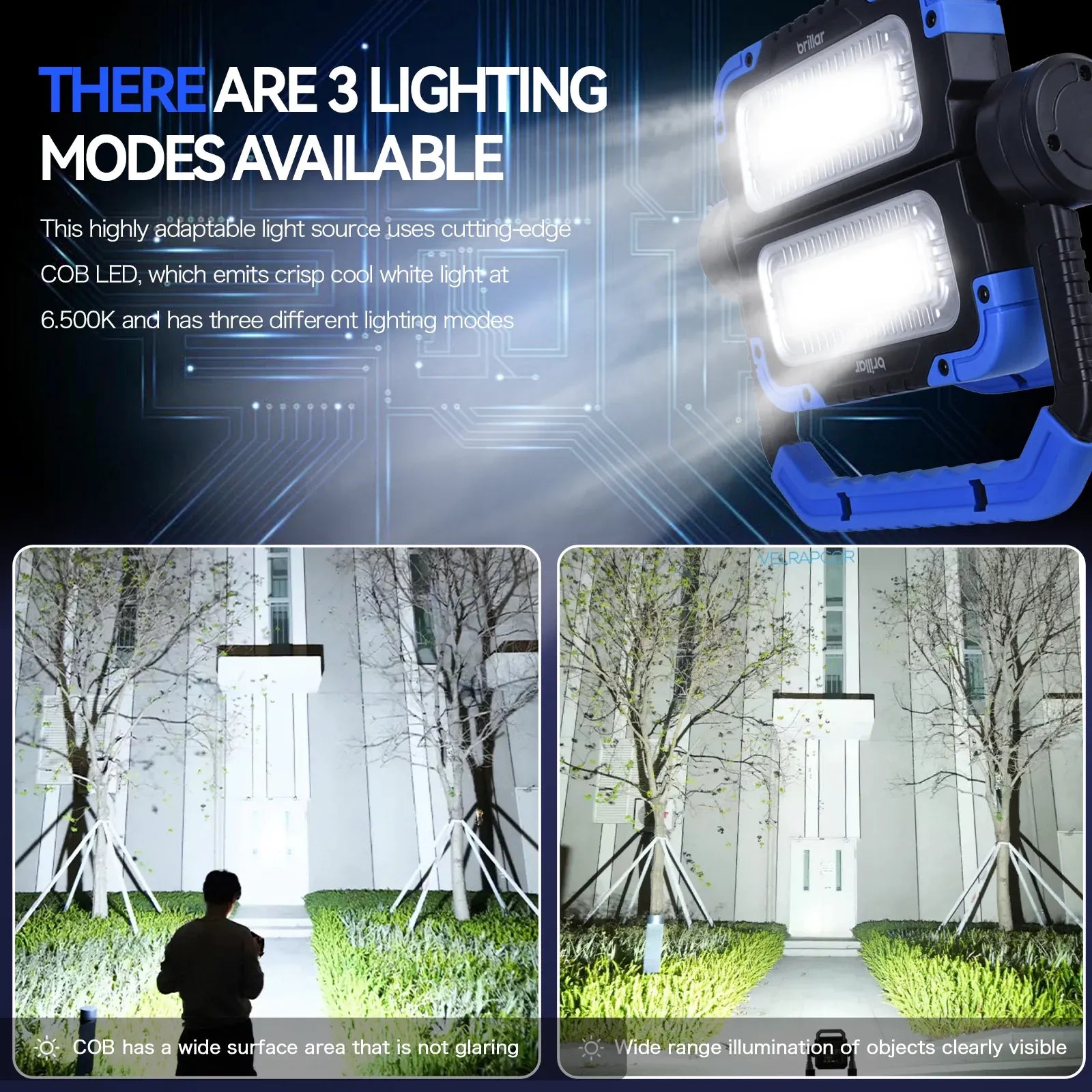 Brillar 600 Lumen Versatile 360 degrees Rotating COB LED Work Lamp V915-BR0108