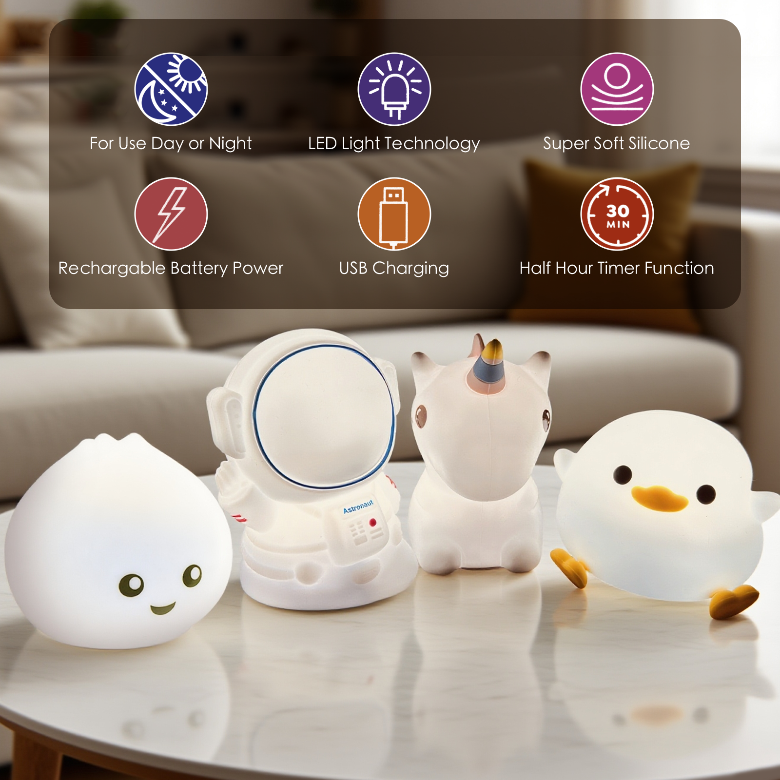 Squishy Uniconrn Night Light V915-BR0117