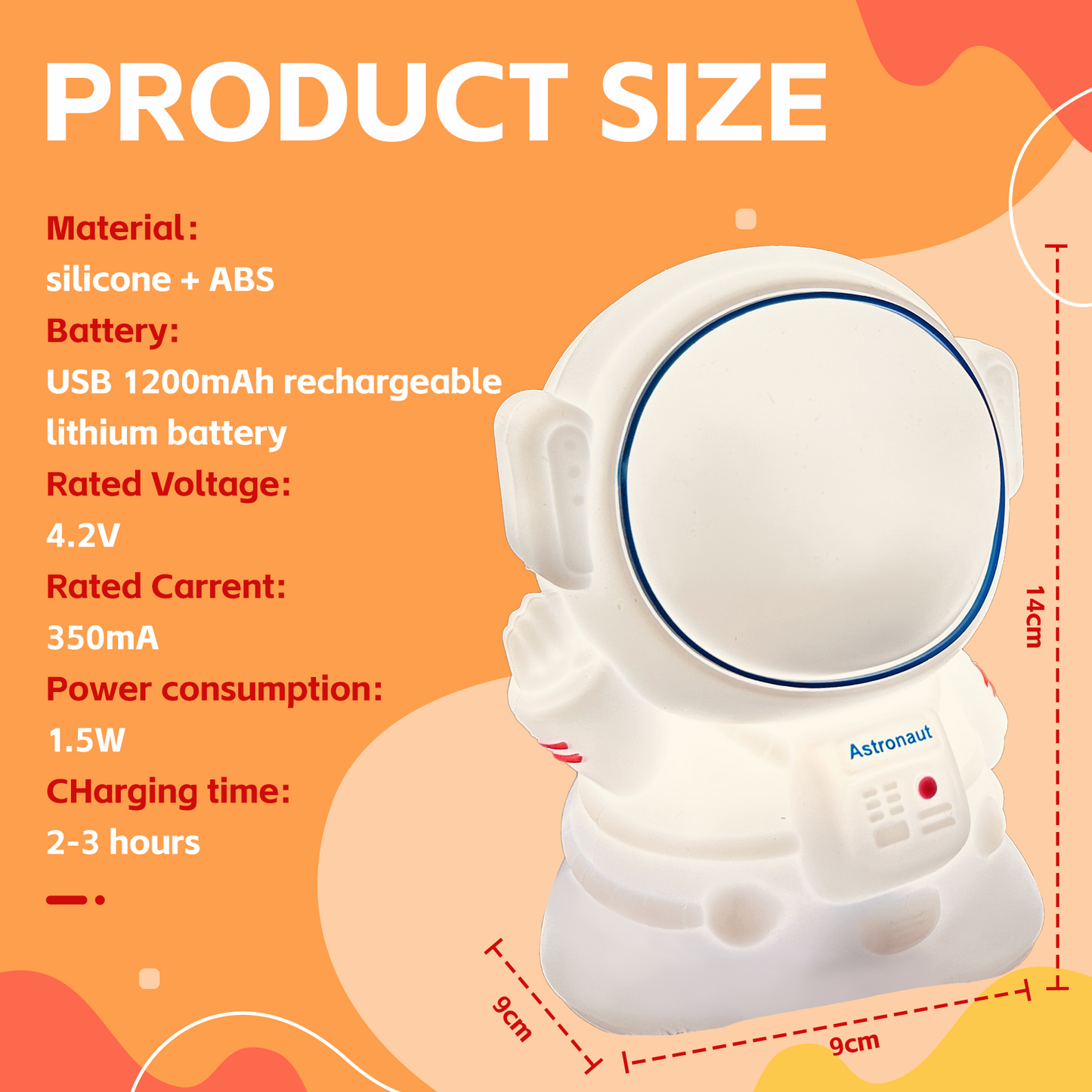 Squishy Astronaut Night Light V915-BR0118