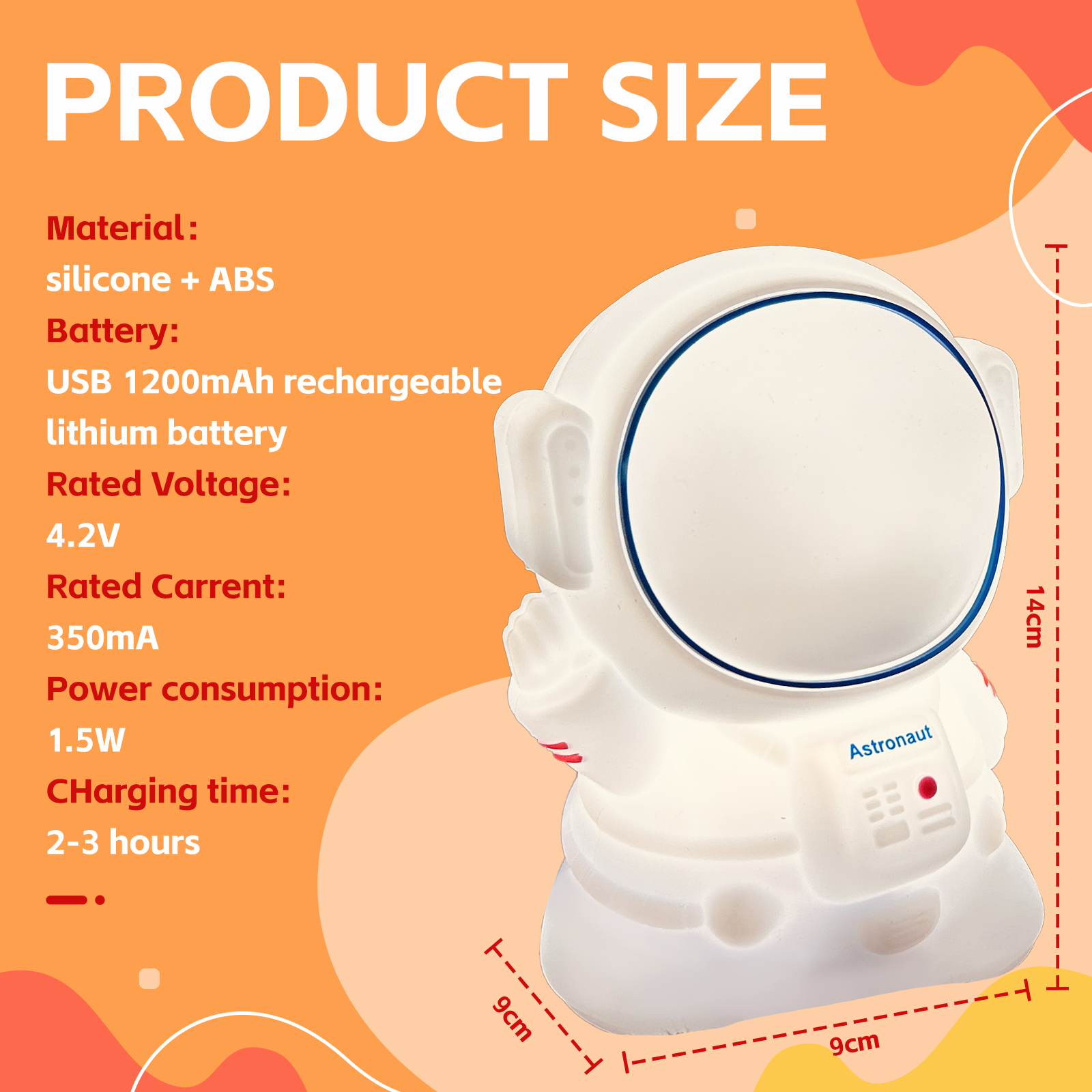 Squishy Astronaut Night Light V915-BR0118