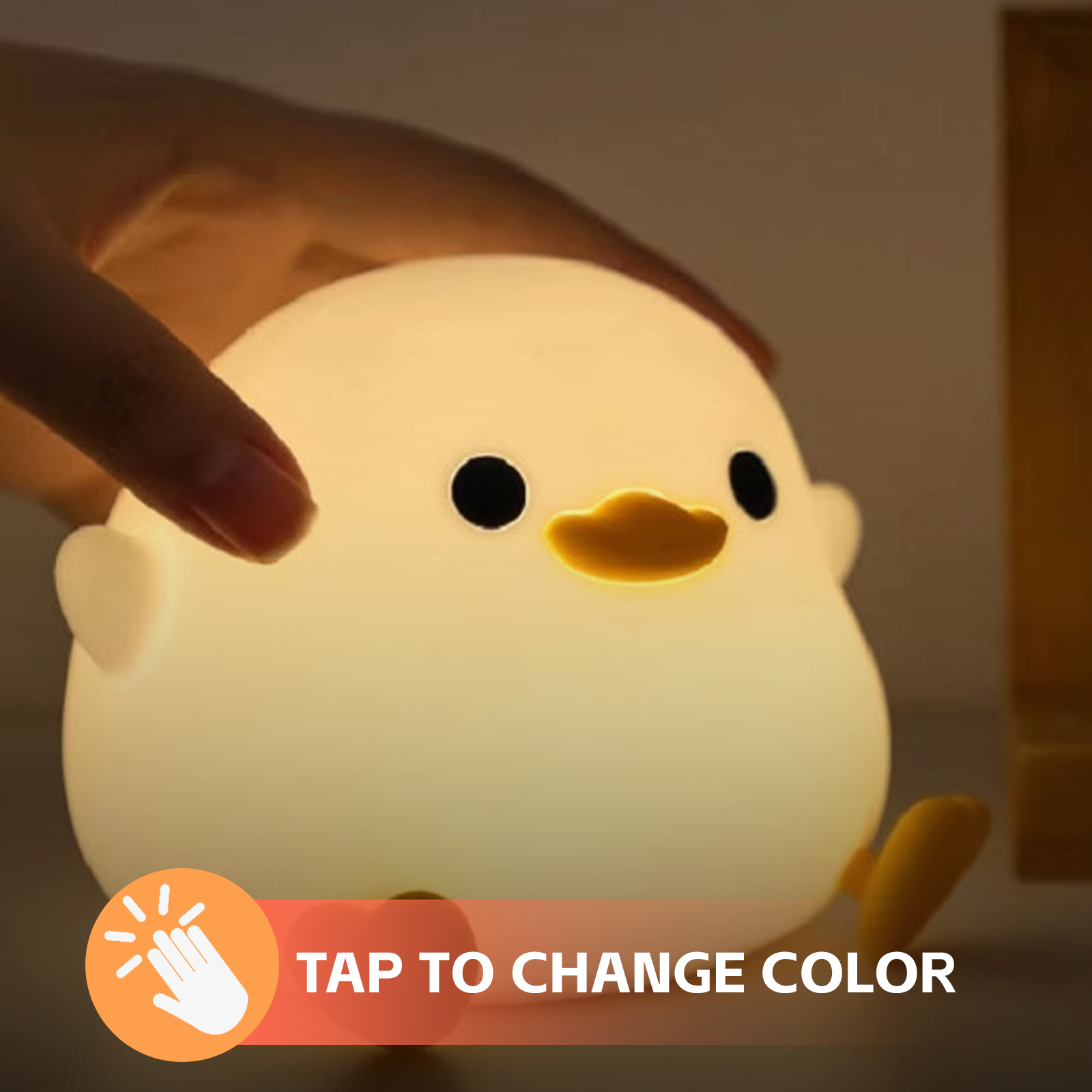 Squishy Cute Duck Night Light V915-BR0119