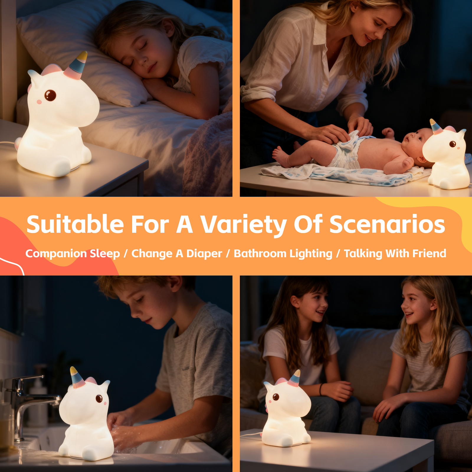 Squishy Cute Duck Night Light V915-BR0119