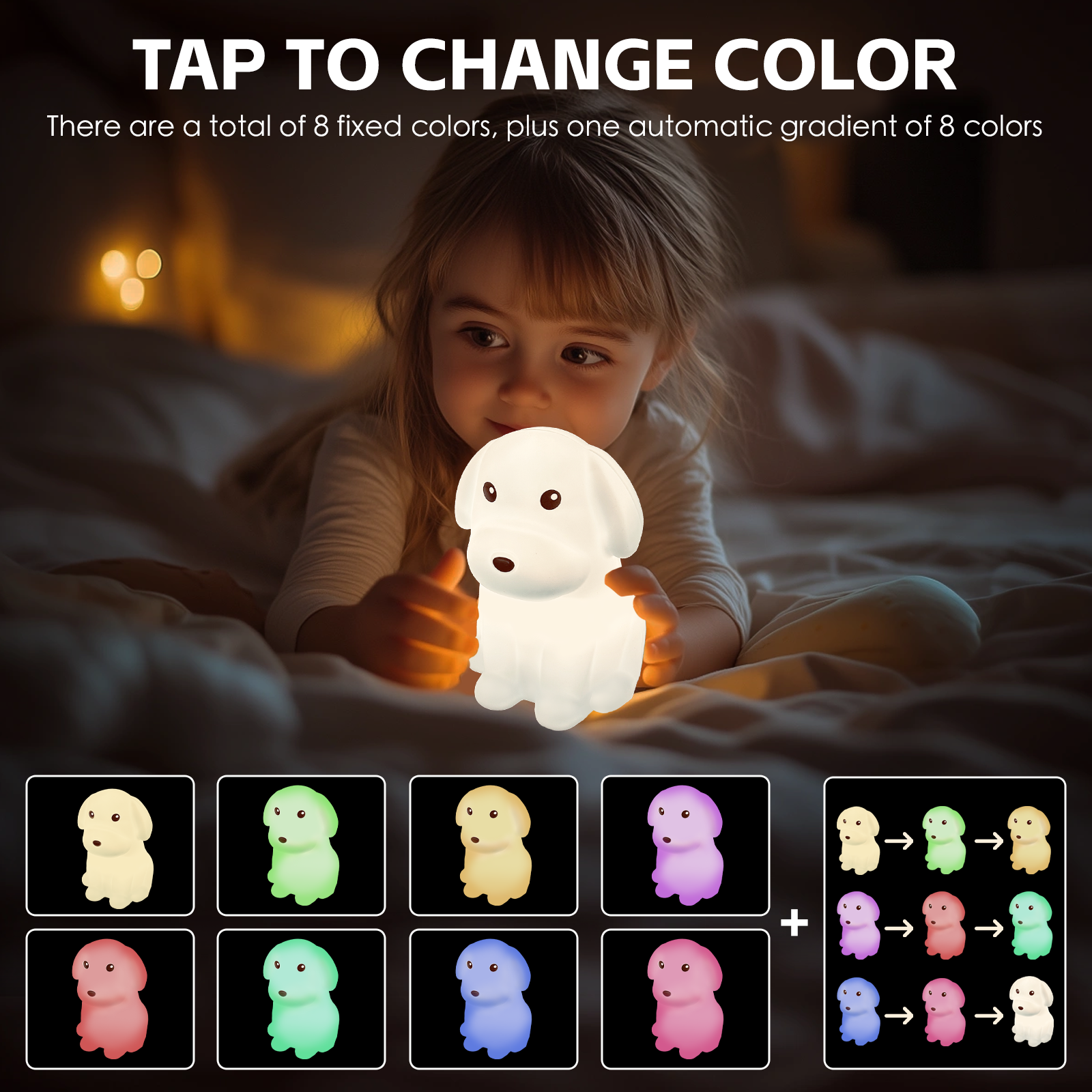 Squishy Dog Night Light V915-BR0120