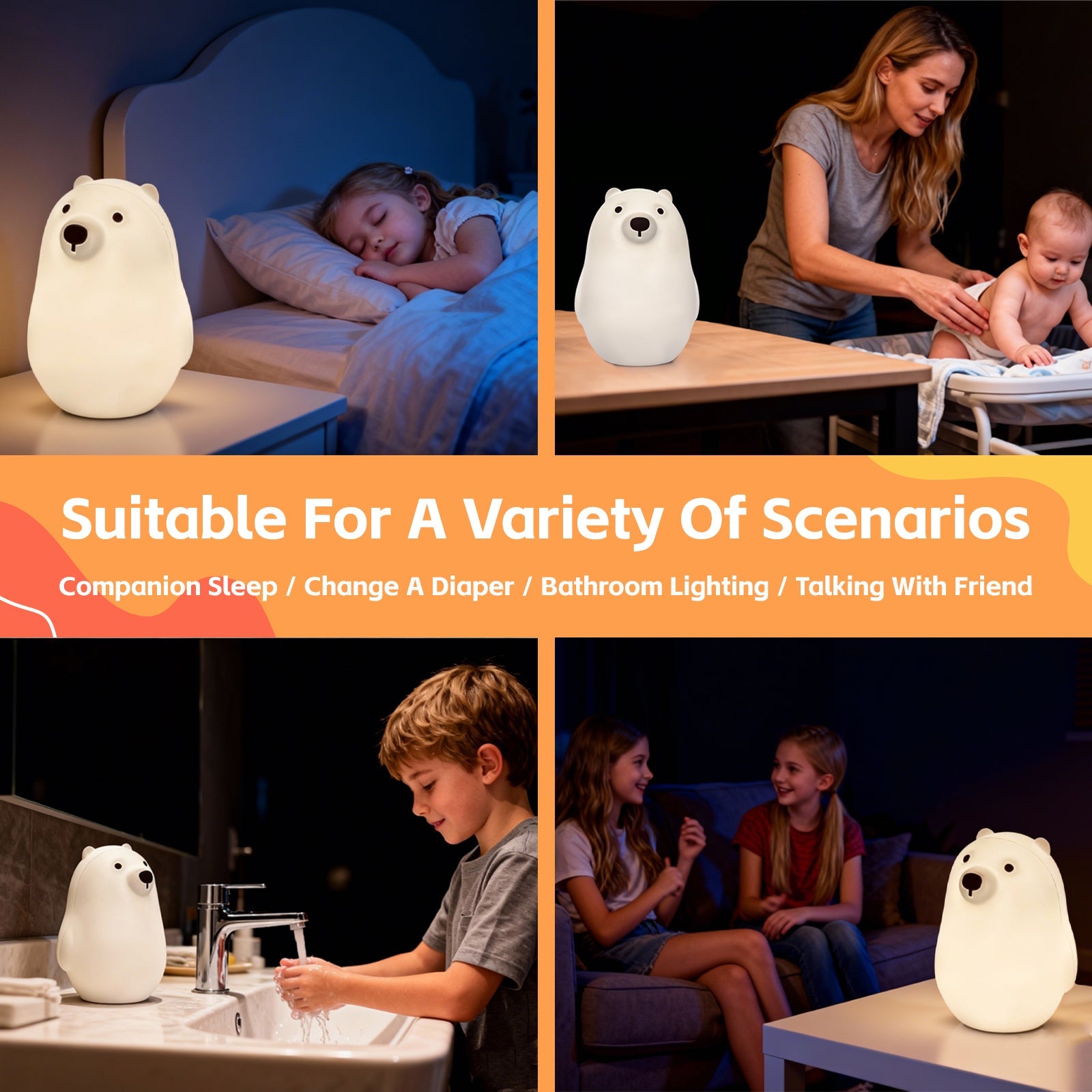 Squishy Polar Bear Night Light V915-BR0121