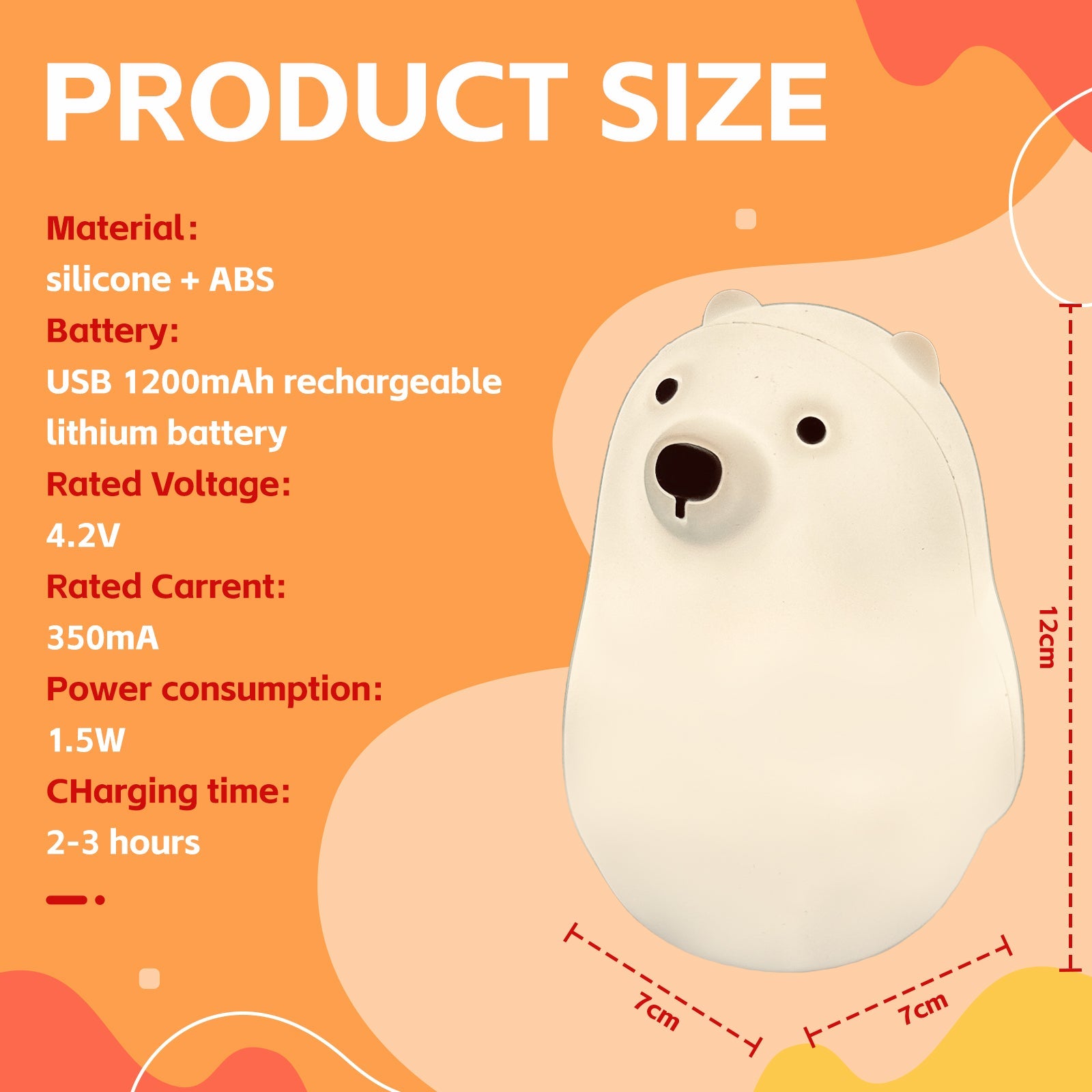Squishy Polar Bear Night Light V915-BR0121