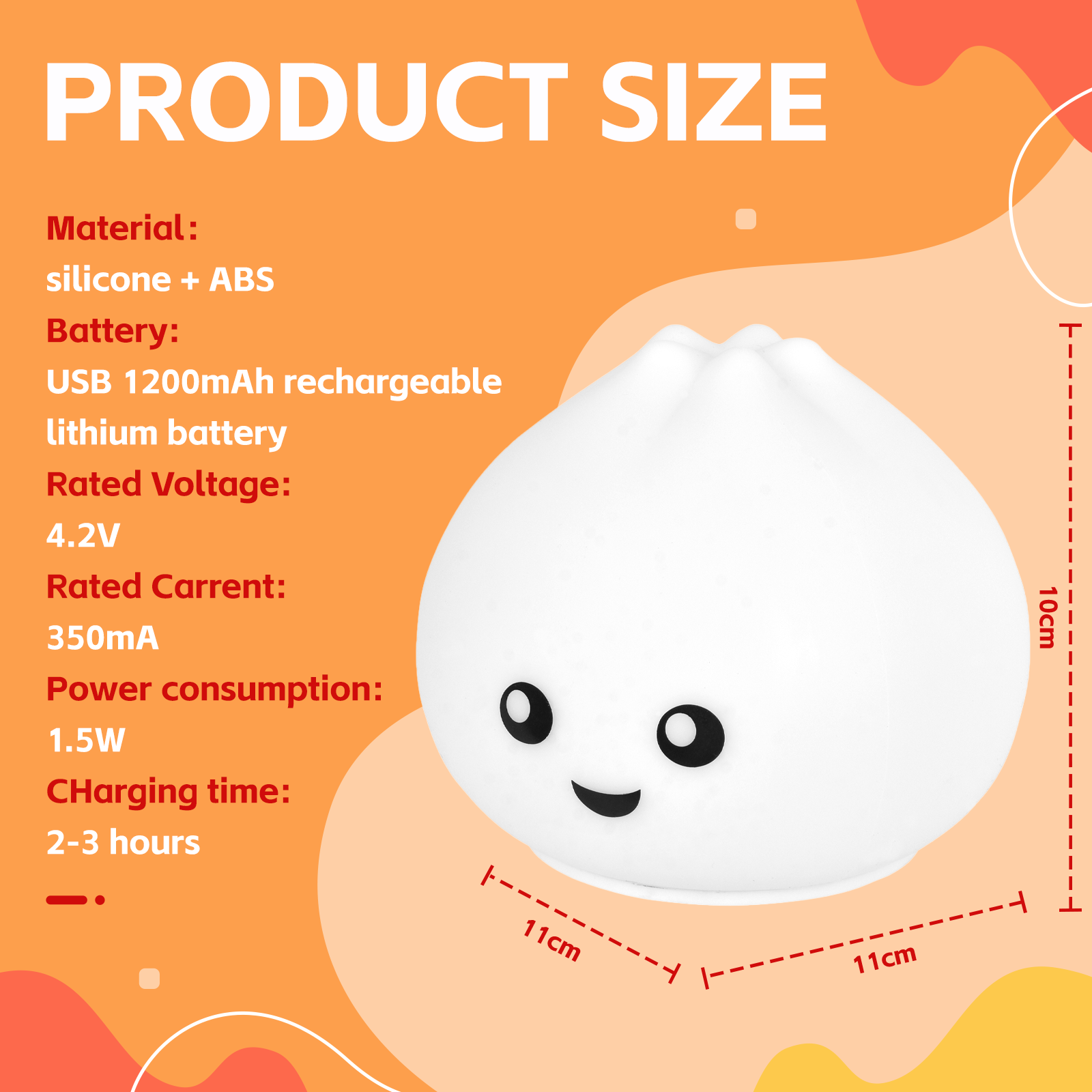 Squishy Dumpling Night Light V915-BR0123