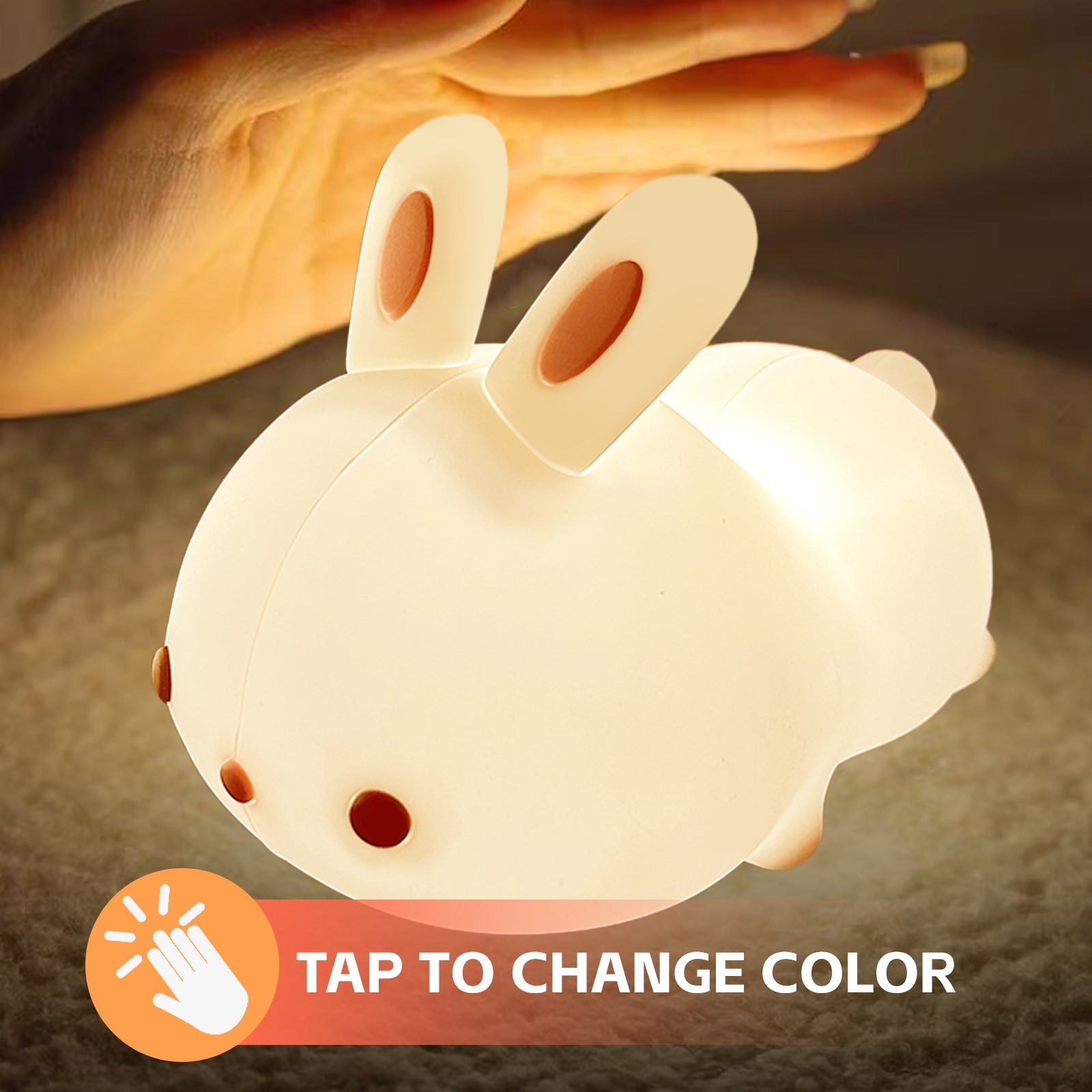 Squishy Cute Bunny Night Light V915-BR0124