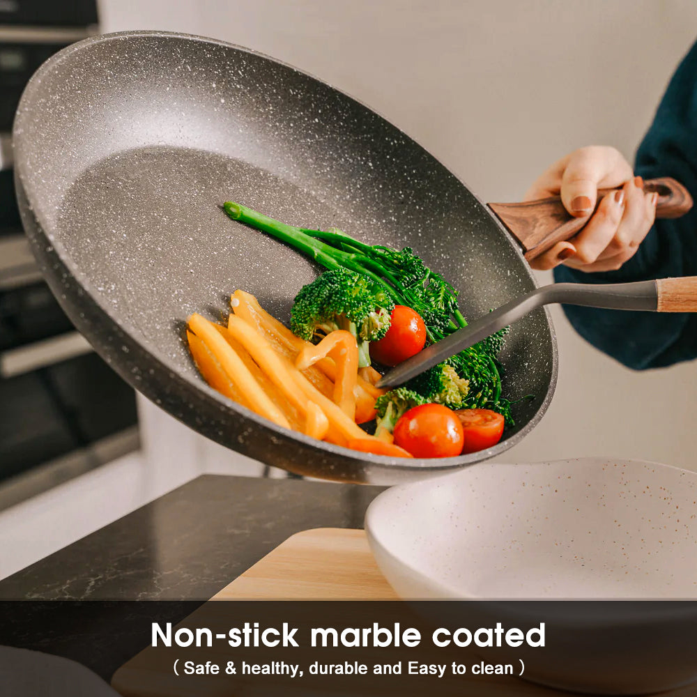 5Pieces Non-Stick Marble Coating Saucepan/Casserole/Fry Pan Cookware Set V915-CV0057