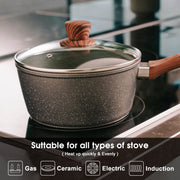 5Pieces Non-Stick Marble Coating Saucepan/Casserole/Fry Pan Cookware Set V915-CV0057