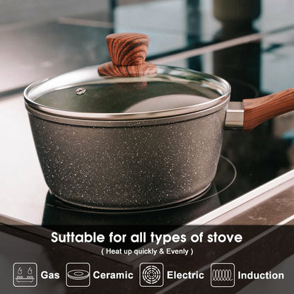 5Pieces Non-Stick Marble Coating Saucepan/Casserole/Fry Pan Cookware Set V915-CV0057