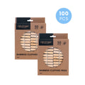 100 Pcs Eco Bamboo Clothes Pegs V915-CV0146X2