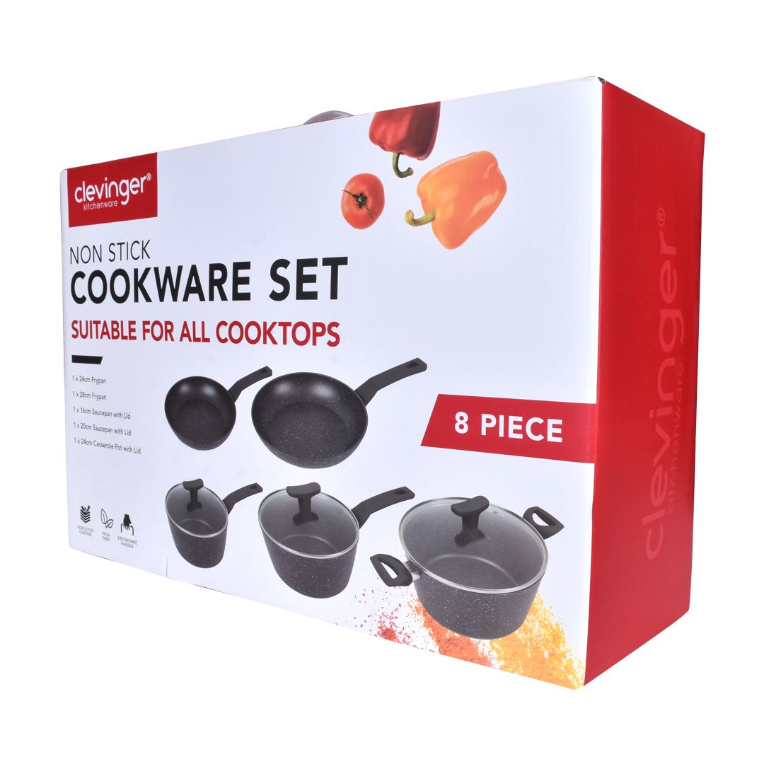 Clevinger 8 Piece Non-Stick Cookware Set