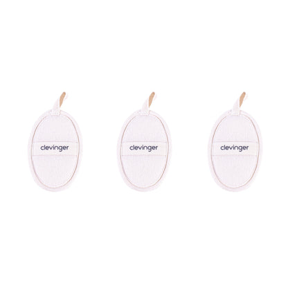 3 Pcs Clevinger Eco Oval Facial Exfoliating Loofah V915-CV0269X3