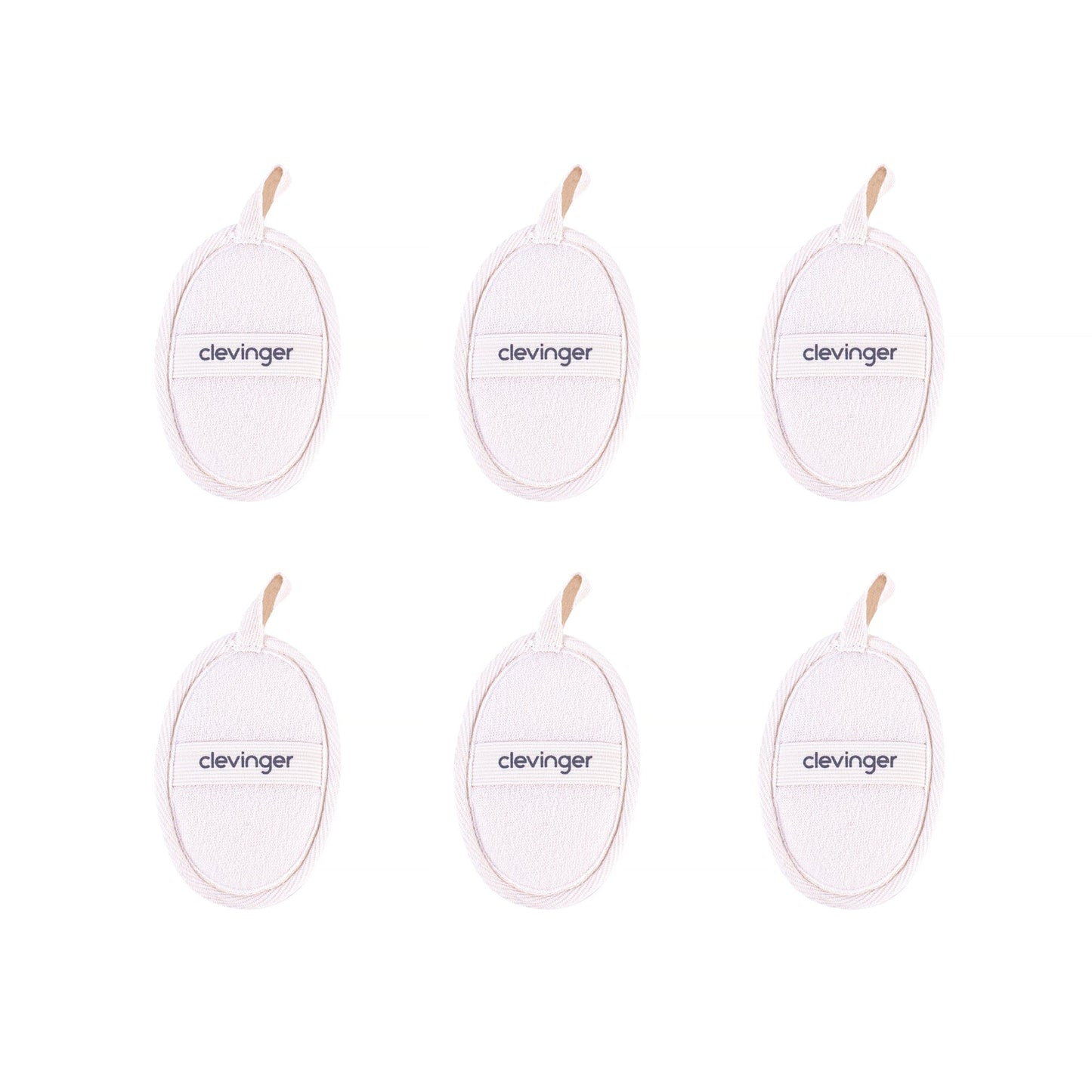 6 pcs Clevinger Eco Oval Facial Exfoliating Loofah - Biodegradable Skin Exfoliation Pads V915-CV0269X6