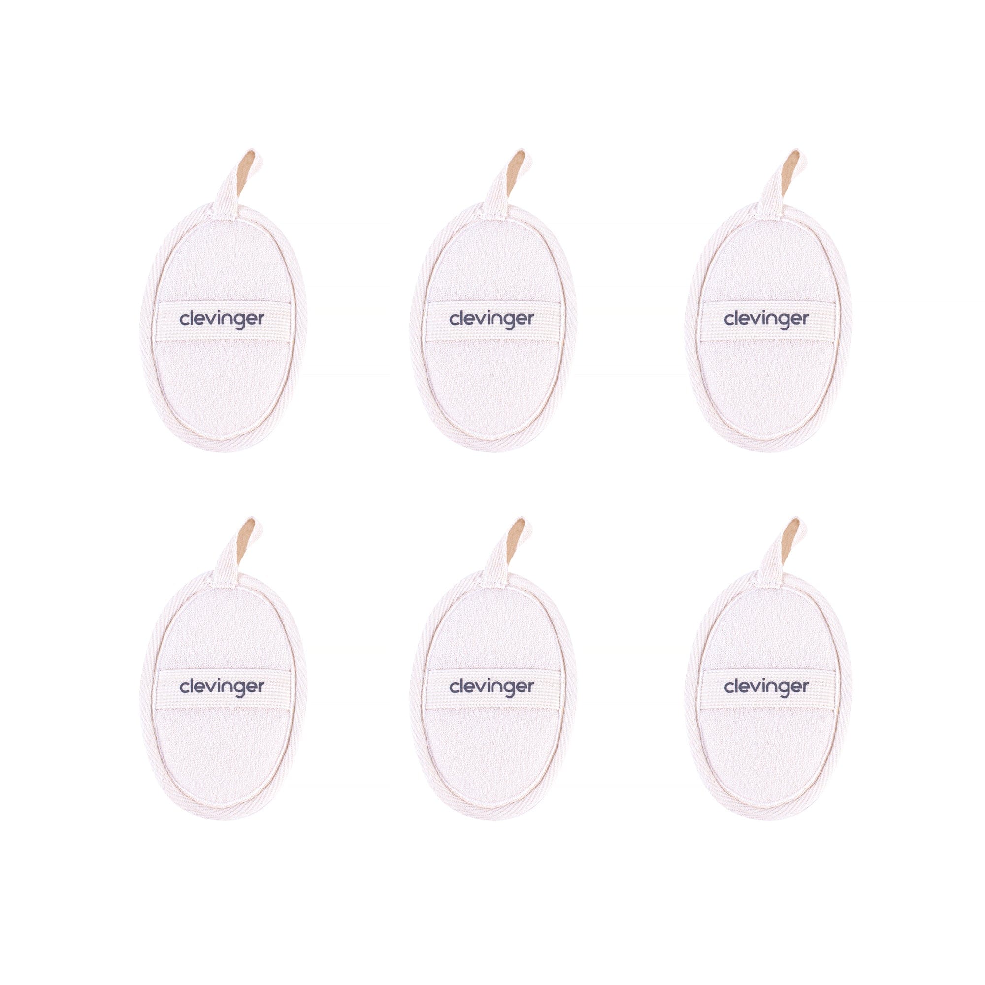 6 pcs Clevinger Eco Oval Facial Exfoliating Loofah - Biodegradable Skin Exfoliation Pads V915-CV0269X6