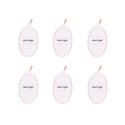6 pcs Clevinger Eco Oval Facial Exfoliating Loofah - Biodegradable Skin Exfoliation Pads V915-CV0269X6