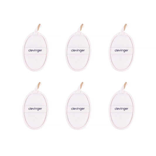 6 pcs Clevinger Eco Oval Facial Exfoliating Loofah - Biodegradable Skin Exfoliation Pads V915-CV0269X6