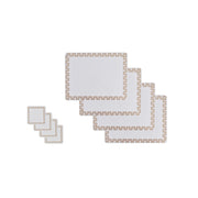 8 Pcs Clevinger MDF Placemats and Coasters Gold Border V915-CV0291-CV0292