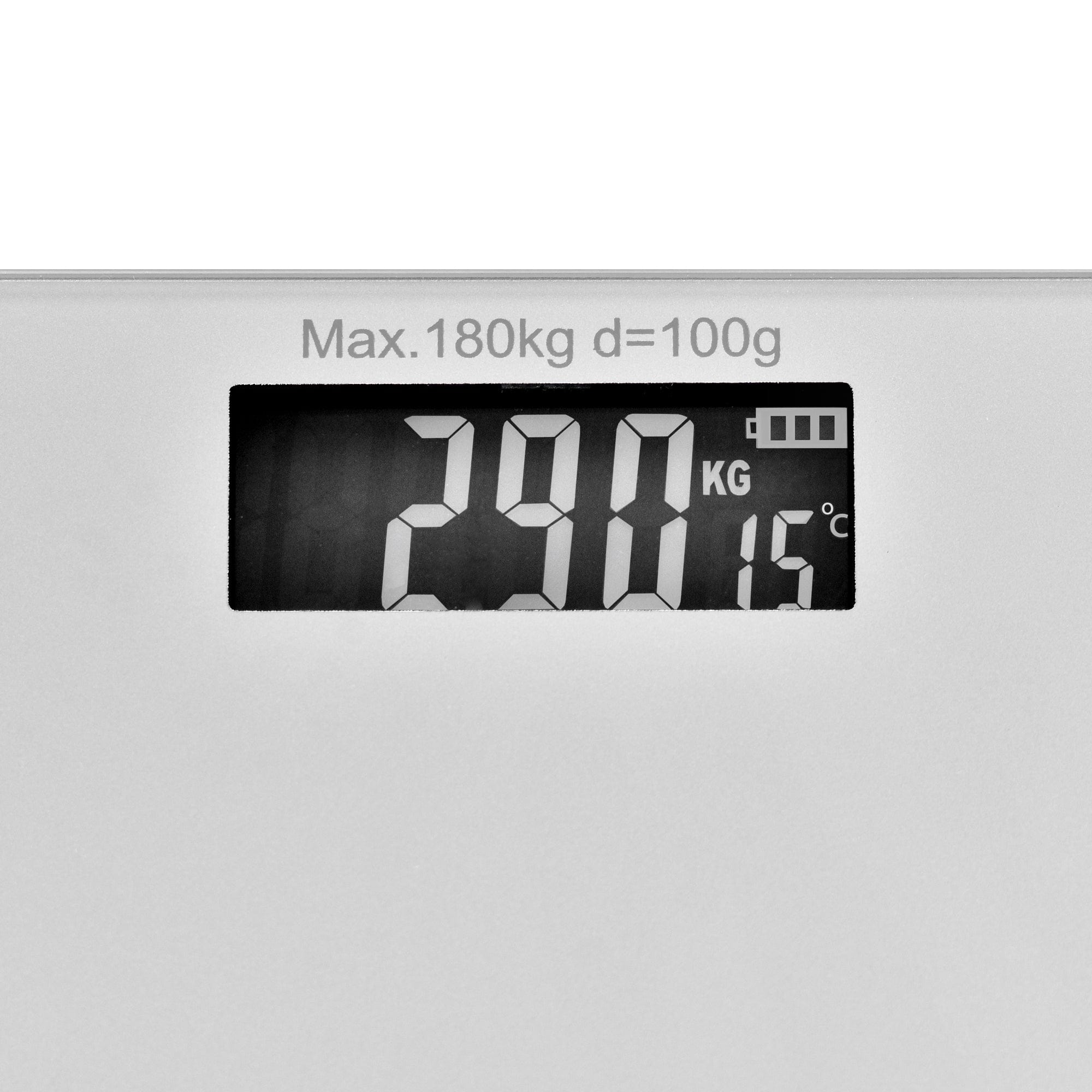 Clevinger Silver Digital Glass Bathroom Scale Max Capacity 180KG V915-CV0301