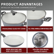 8 Pcs Clevinger Non-Stick Cookware Set V915-CV0316