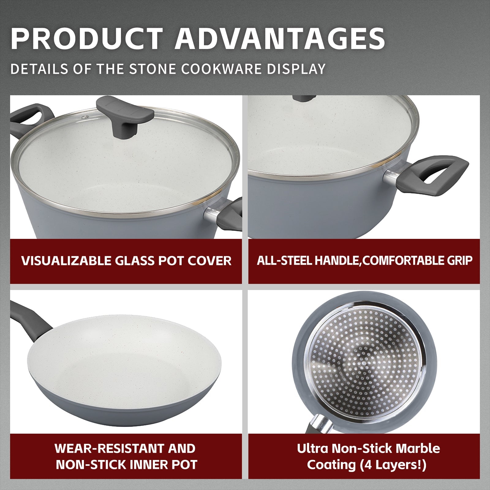 8 Pcs Clevinger Non-Stick Cookware Set V915-CV0316