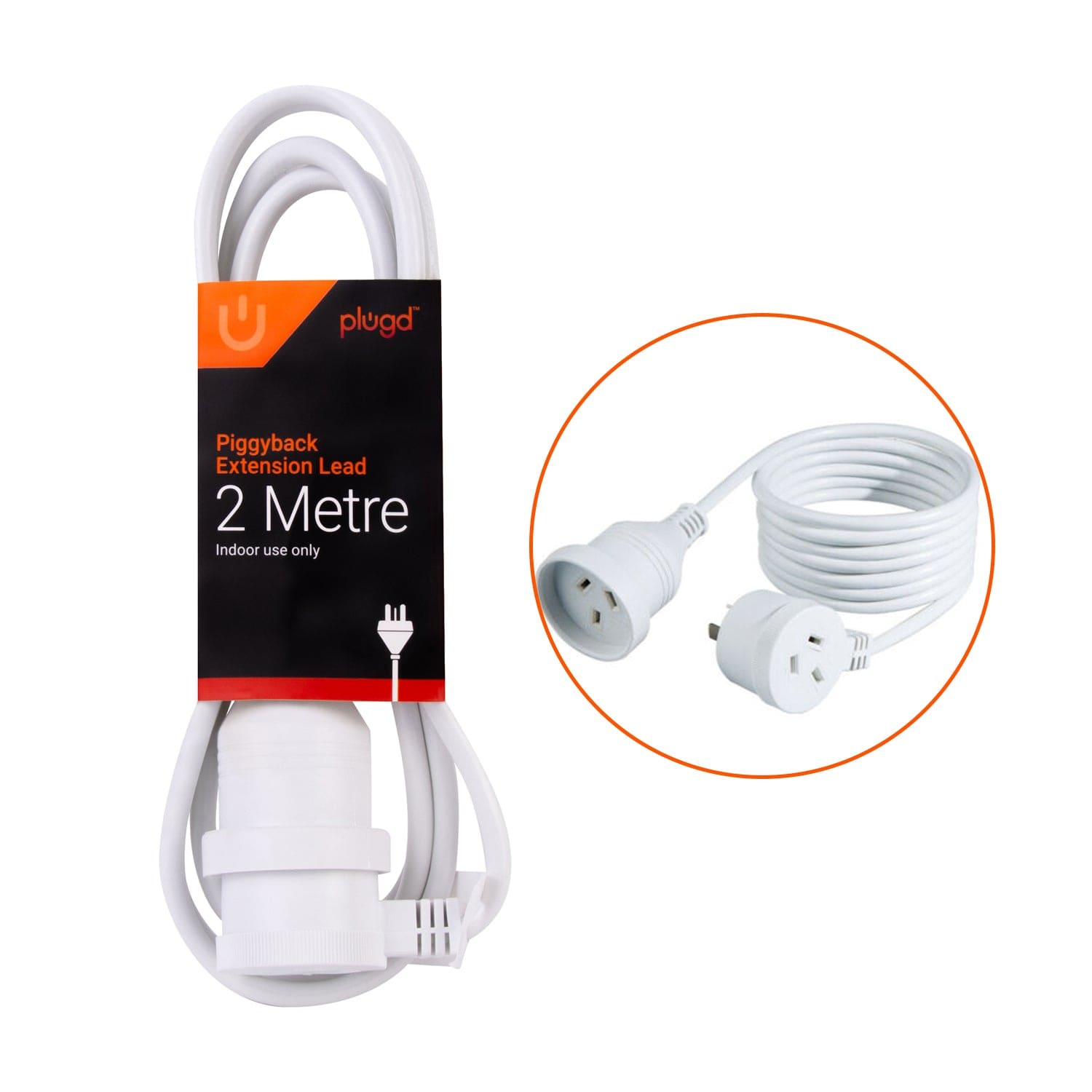 2 Meters Piggyback Extension Power Outlets Lead V915-EL0023