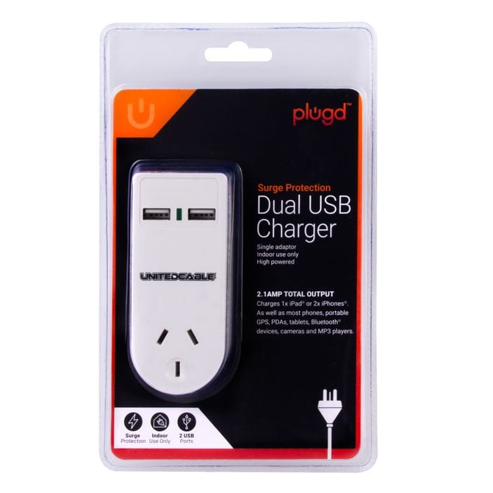 2400W High Powered Dual USB Charger Adaptor With Surge Protection V915-EL0027