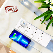 4 Outlet Power Board With Surge Protection with Individual Switches 1M Lead Cable V915-EL0031