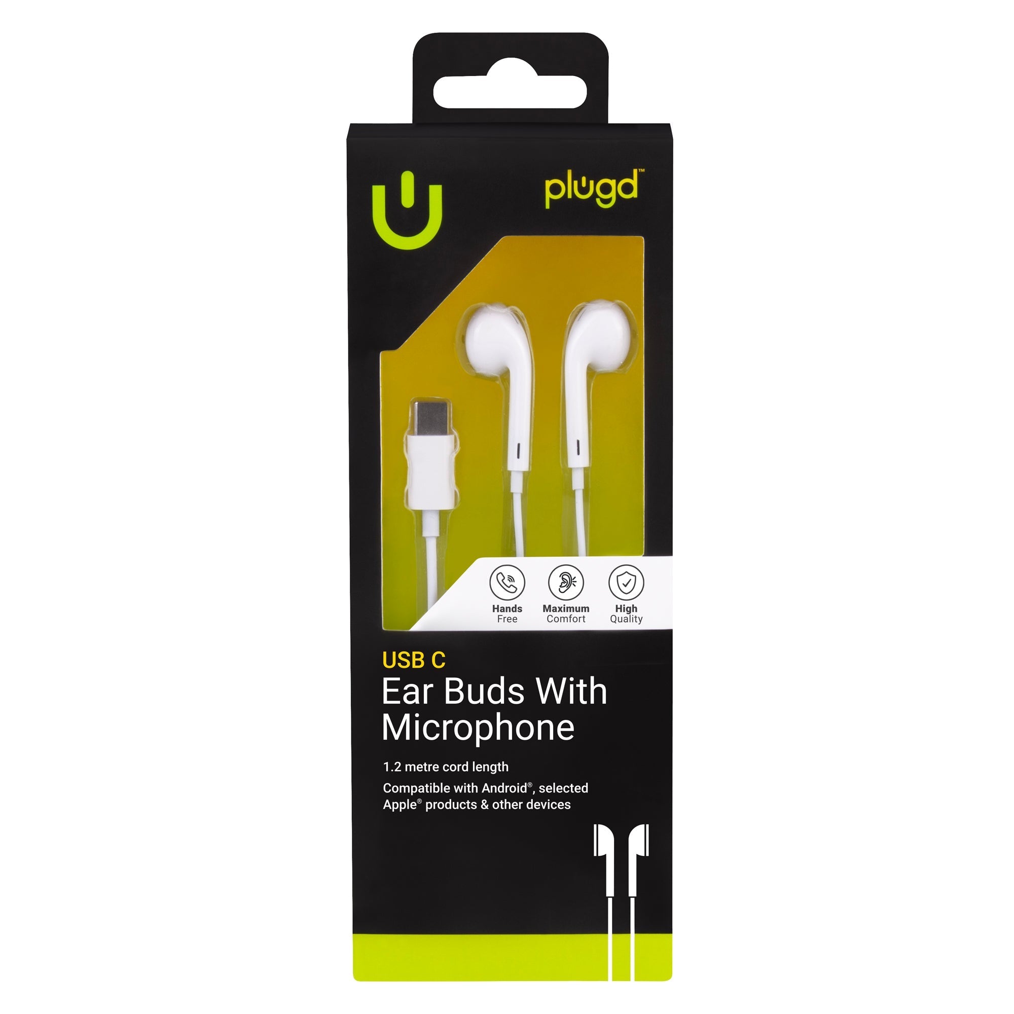 1.2M USB C Ear Buds with Microphone V915-EL0041