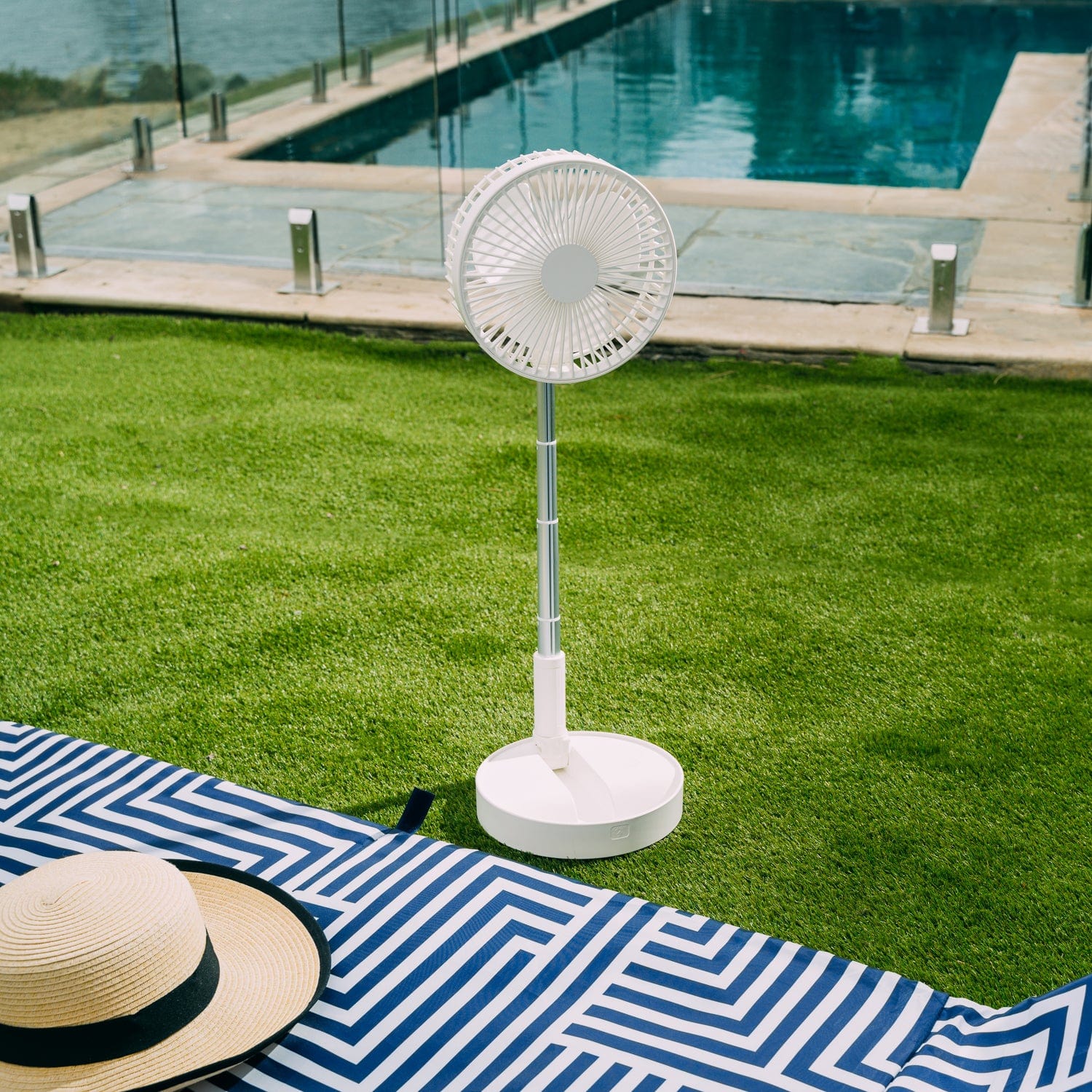Folding Telescopic 4.5W Portable Height/Tilt Adjustable Rechargeable Cordless Fan V915-EL0079
