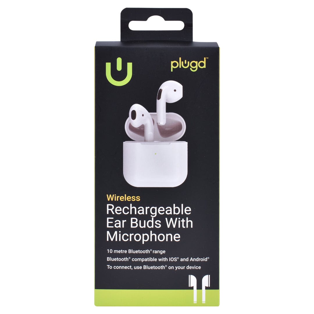 PLUGD Bluetooth Rechargeable Ear Buds with Microphone V915-EL0089