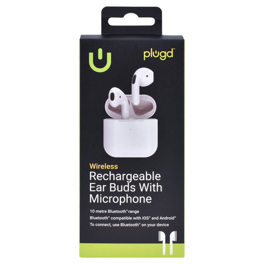 PLUGD Bluetooth Rechargeable Ear Buds with Microphone V915-EL0089