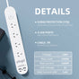 Plugd 2 USB A + 2 USB C 240V 10A Powerboard with Surge Protection V915-EL0113