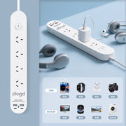 Plugd 2 USB A + 2 USB C 240V 10A Powerboard with Surge Protection V915-EL0113