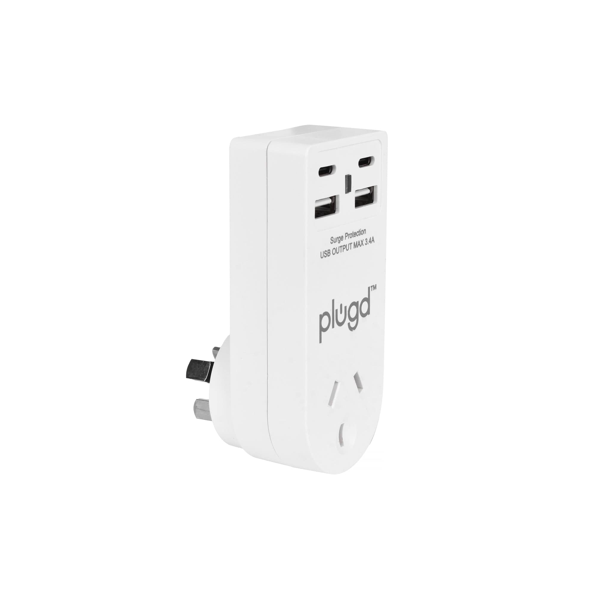 2 USB-A and 2 USB-C Wall Charger with Surge Protection V915-EL0114
