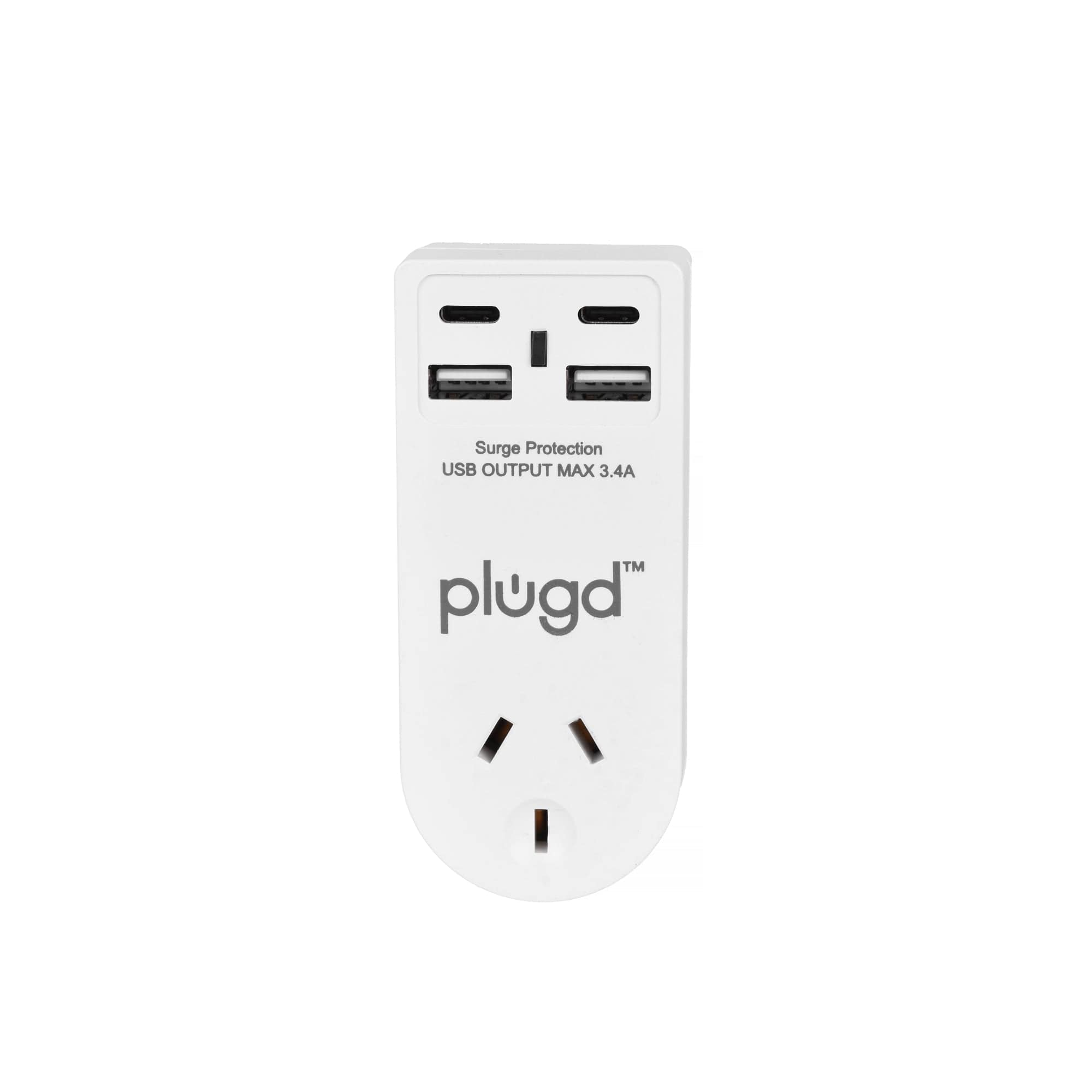 2 USB-A and 2 USB-C Wall Charger with Surge Protection V915-EL0114