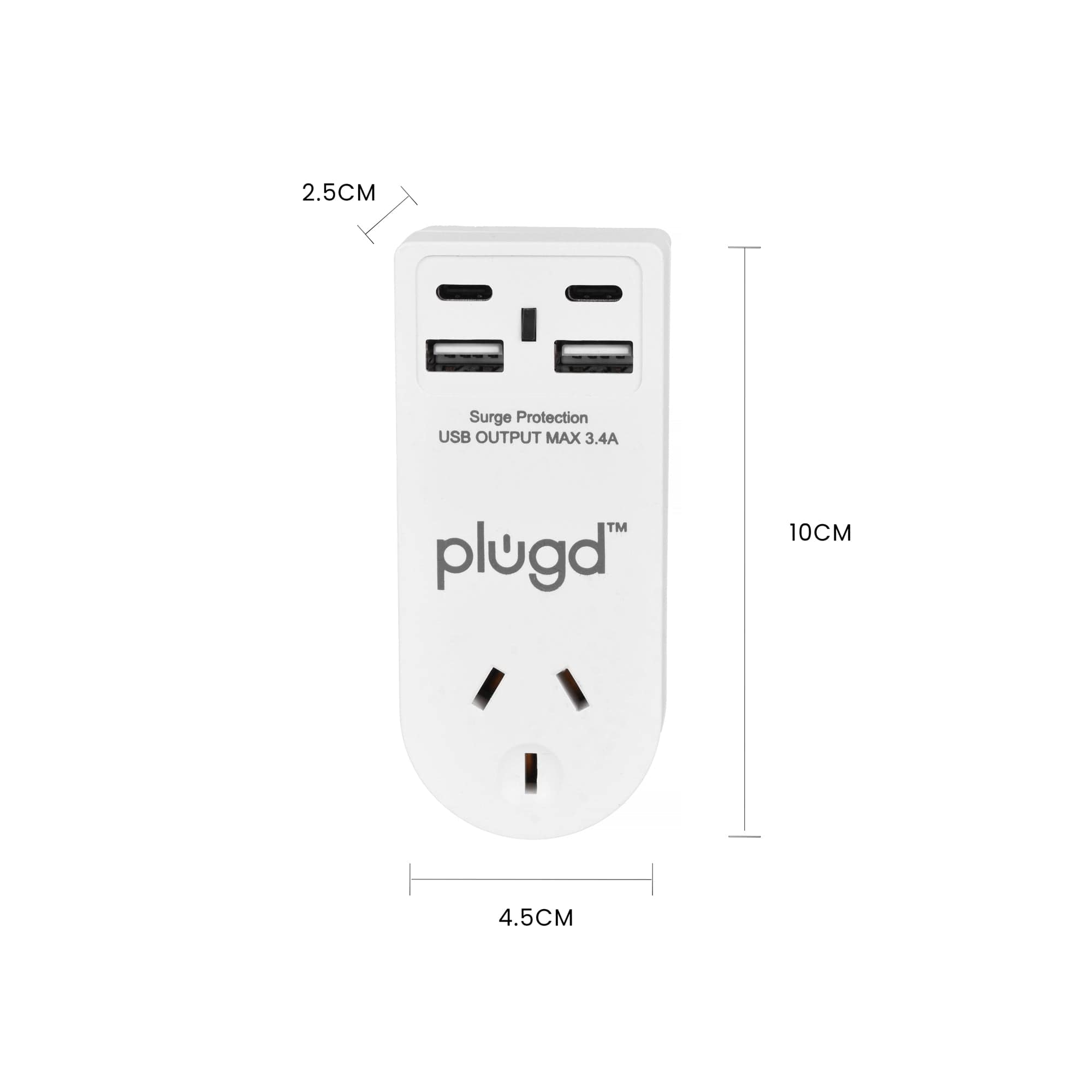 2 USB-A and 2 USB-C Wall Charger with Surge Protection V915-EL0114