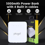 5000mAh Fast Charge Power Bank with 4 Built-in Cables and LED Lights V915-EL0117