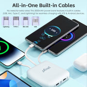 5000mAh Fast Charge Power Bank with 4 Built-in Cables and LED Lights V915-EL0117