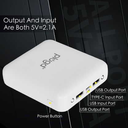 5000mAh Fast Charge Power Bank with 4 Built-in Cables and LED Lights V915-EL0117