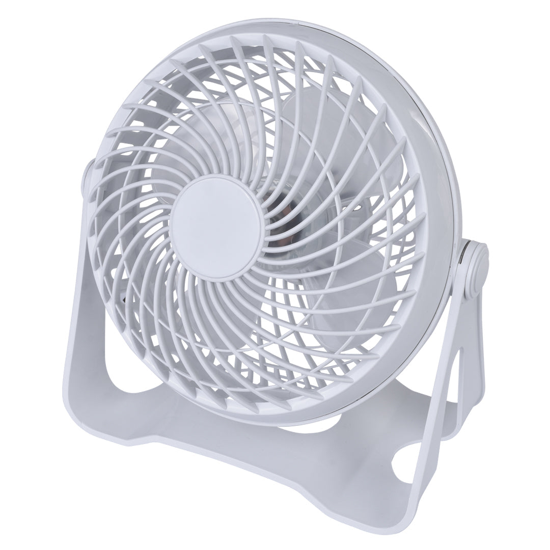 USB Powered Desk Fan - Portable 2-Speed Adjustable Angle Cooling Fan (White) V915-EL0125