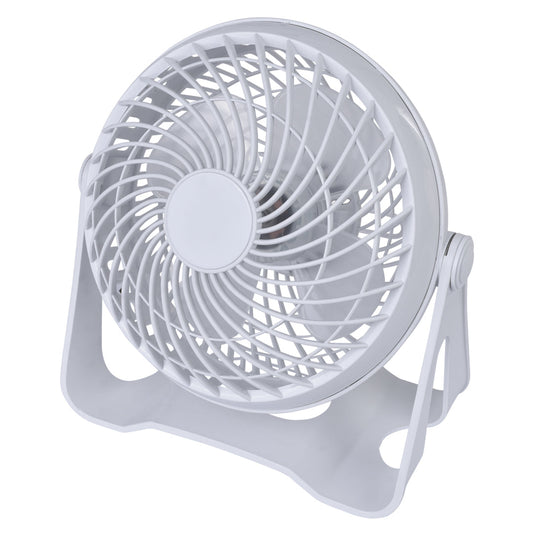USB Powered Desk Fan - Portable 2-Speed Adjustable Angle Cooling Fan (White) V915-EL0125