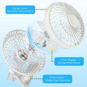 USB Powered Desk Fan - Portable 2-Speed Adjustable Angle Cooling Fan (White) V915-EL0125