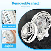 USB Powered Desk Fan - Portable 2-Speed Adjustable Angle Cooling Fan (White) V915-EL0125
