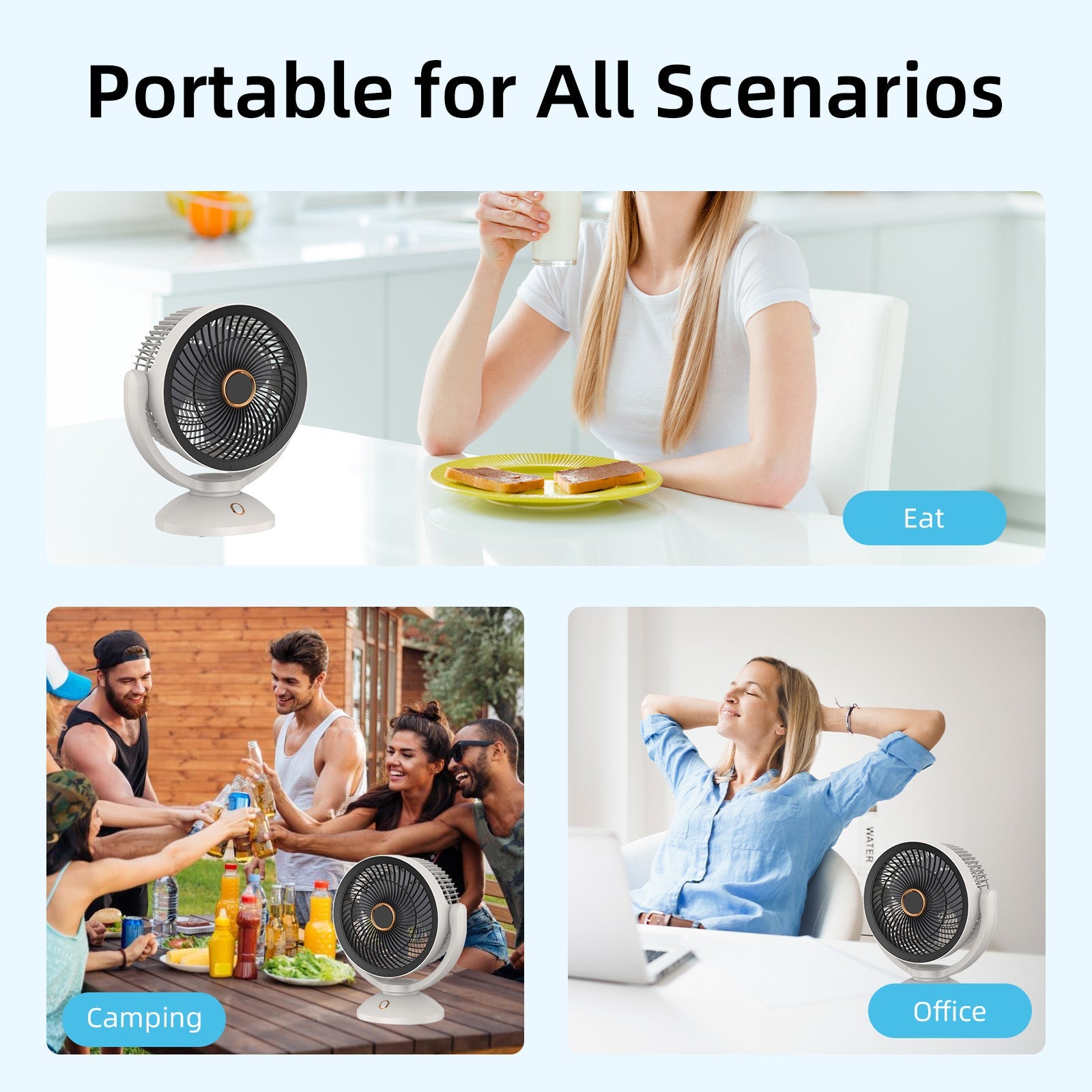 2000mAh RECHARGEABLE FAN V915-EL0126