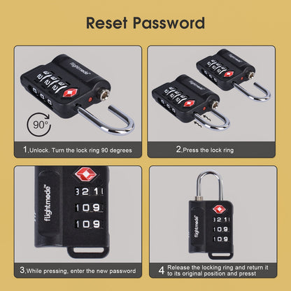 Flightmode TSA 3 Dial Indicator Padlock x2 V915-FM0021X2