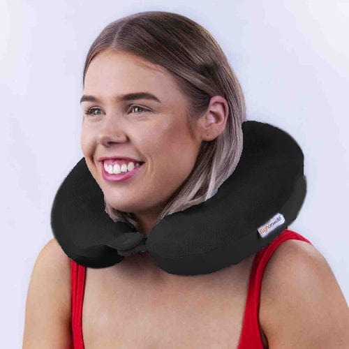Deluxe Memory Foam Travel Pillow Black V915-FM0049
