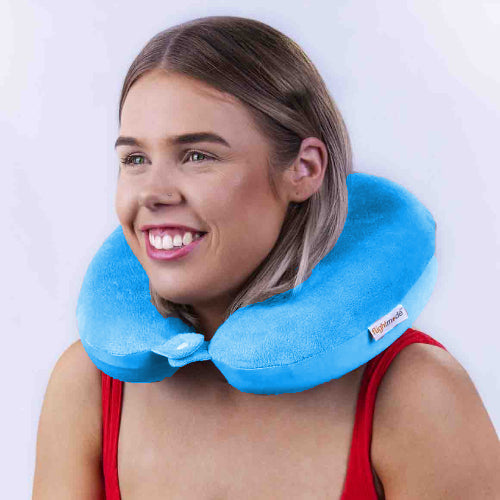 Deluxe Memory Foam Travel Pillow Blue V915-FM0049-BL