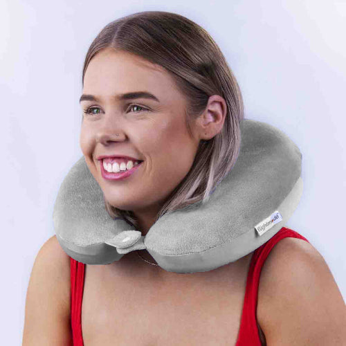 Deluxe Memory Foam Travel Pillow Grey V915-FM0049-GY